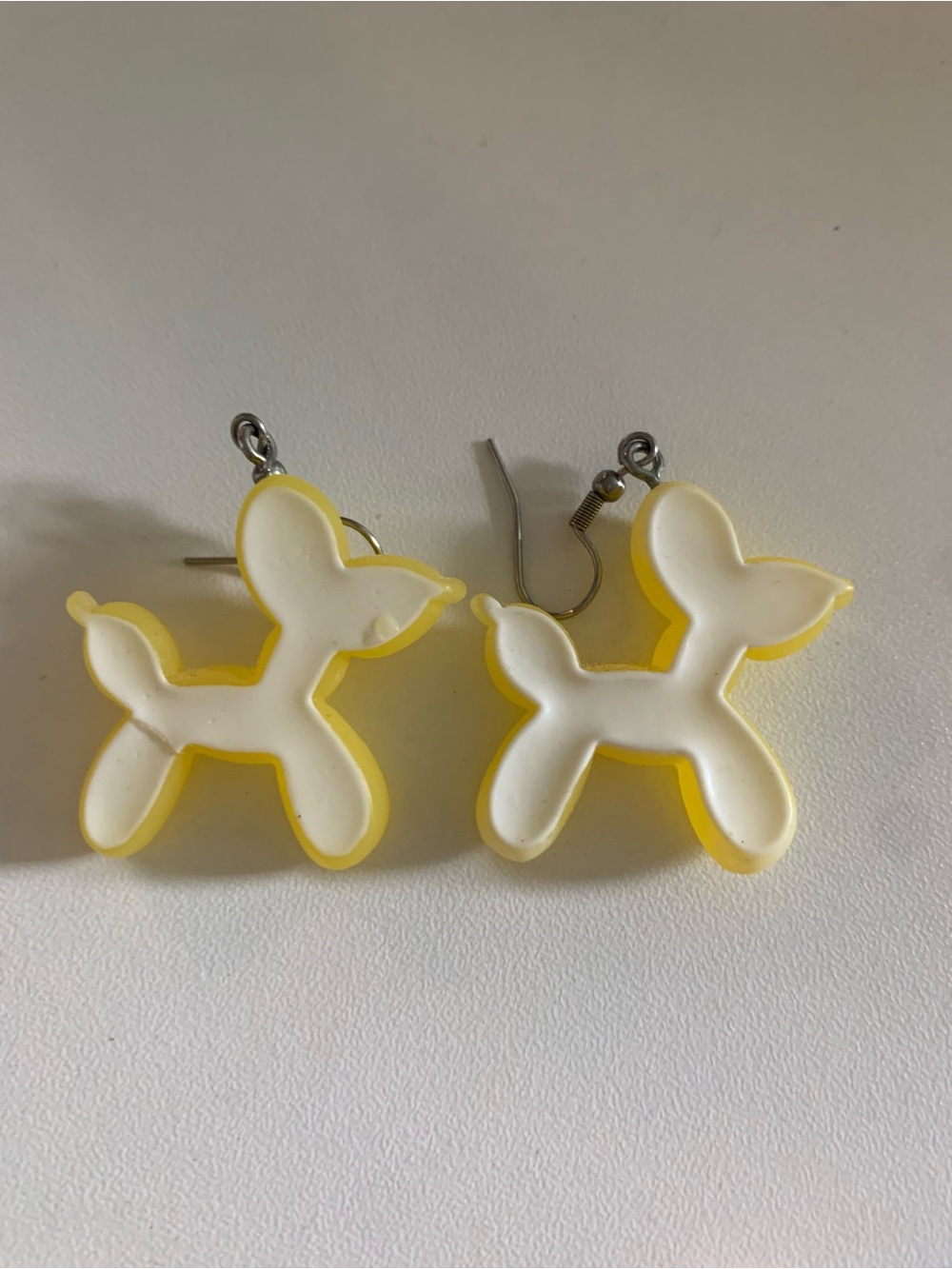 Yellow Balloon Animal Drop Earrings - Picture 3 of 3